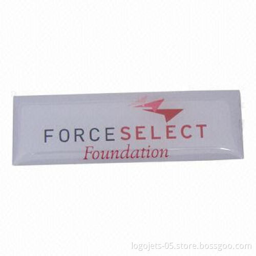 Lapel Pin with Silkscreen or Offset Printing, with Epoxy Dome